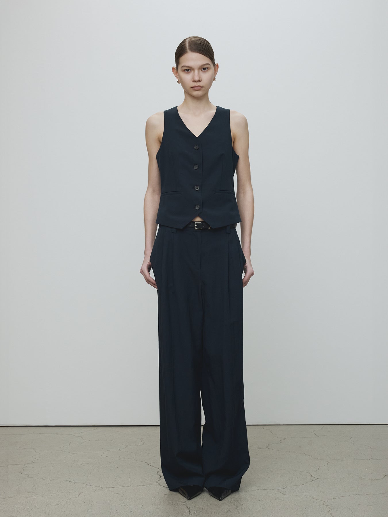 Tonywack - Linen Tailored Vest (Navy) product image 1 | TRAB K-Fashion Australia