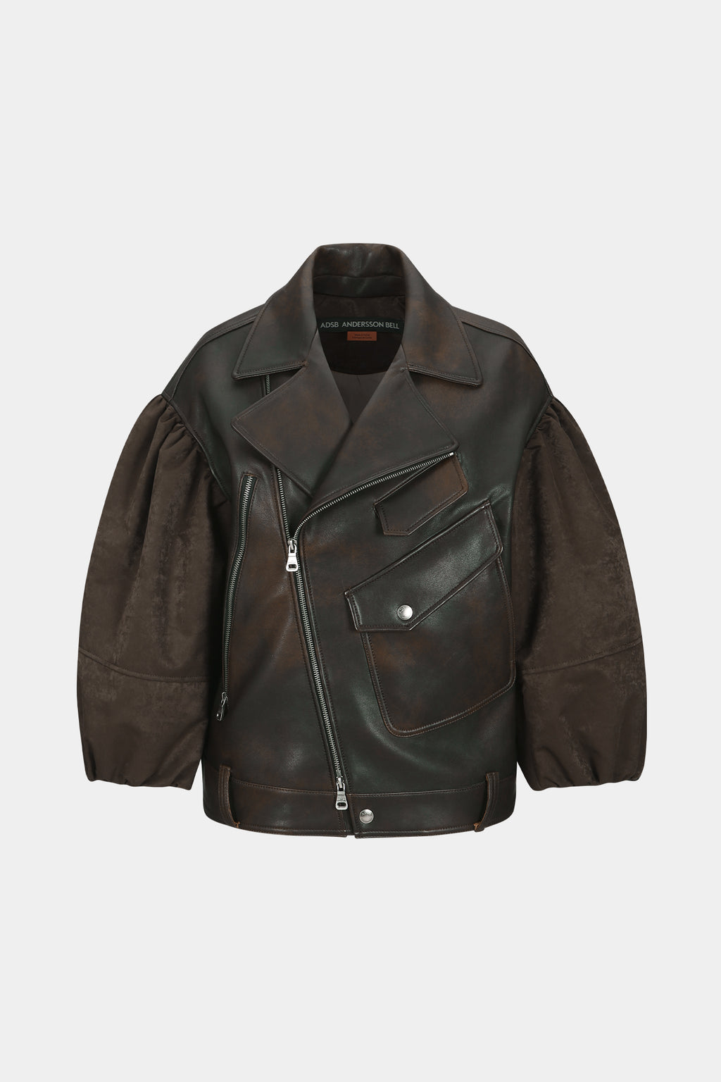Andersson Bell - Maeve Puff Sleeves Leather Jacket (Brown) product image 8 | TRAB K-Fashion Australia