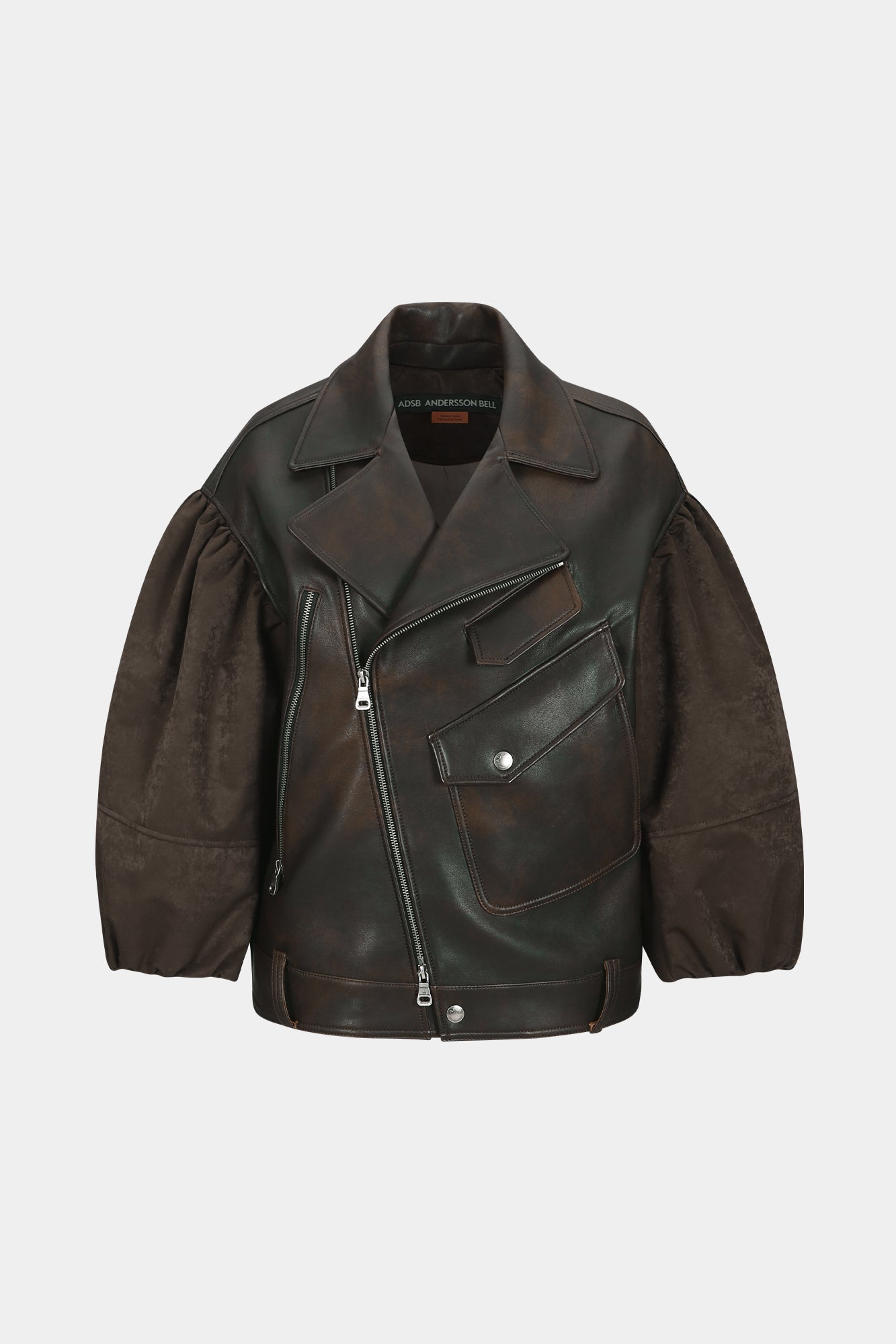 Andersson Bell - Maeve Puff Sleeves Leather Jacket (Brown) product image 8 | TRAB K-Fashion Australia