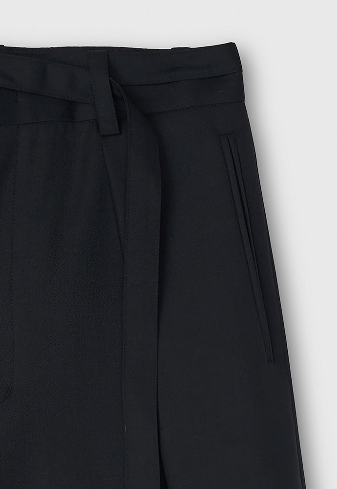 Tonywack - Wool Twill Belted Pleats Shorts (Black) product image 11 | TRAB K-Fashion Australia