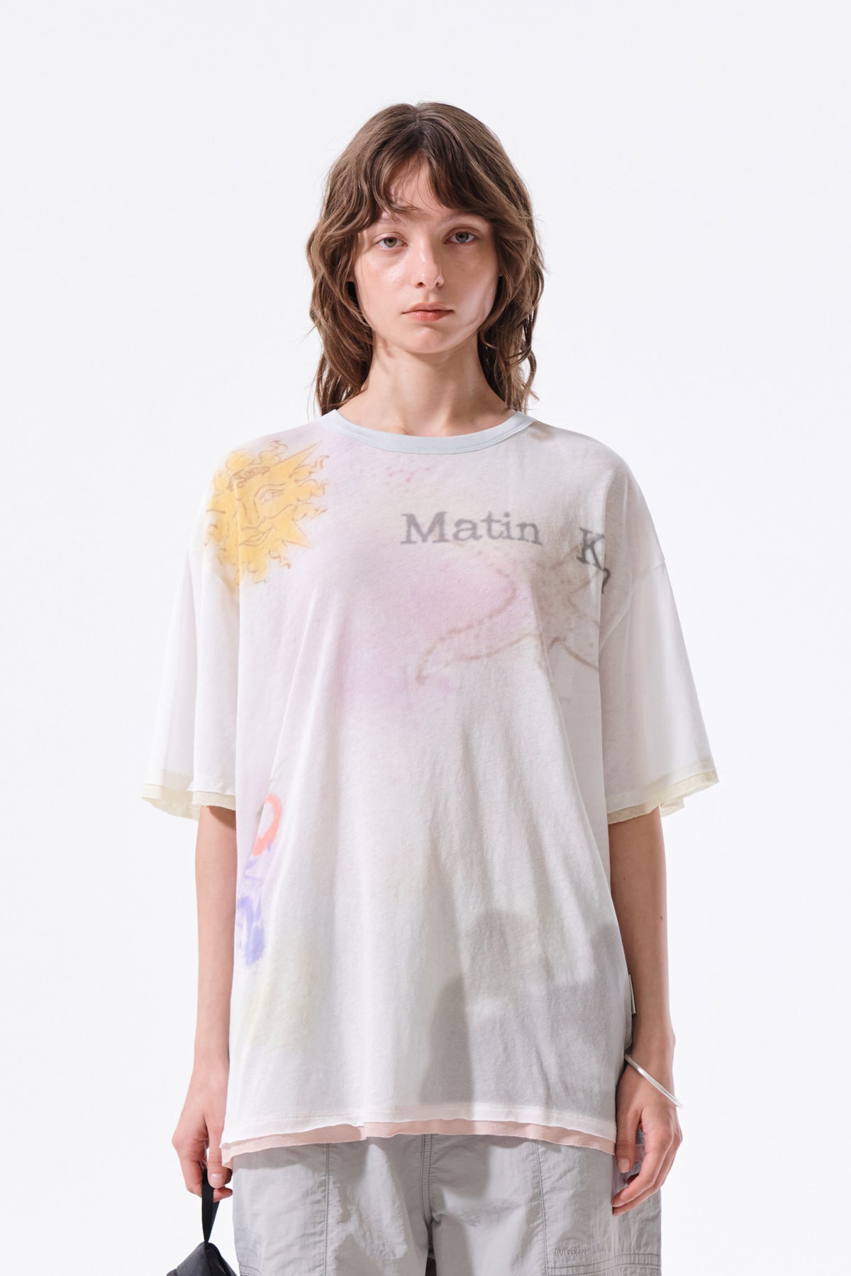 Matin Kim - Sketch Graffiti Over Fit Top (White) product image 10 | TRAB K-Fashion Australia