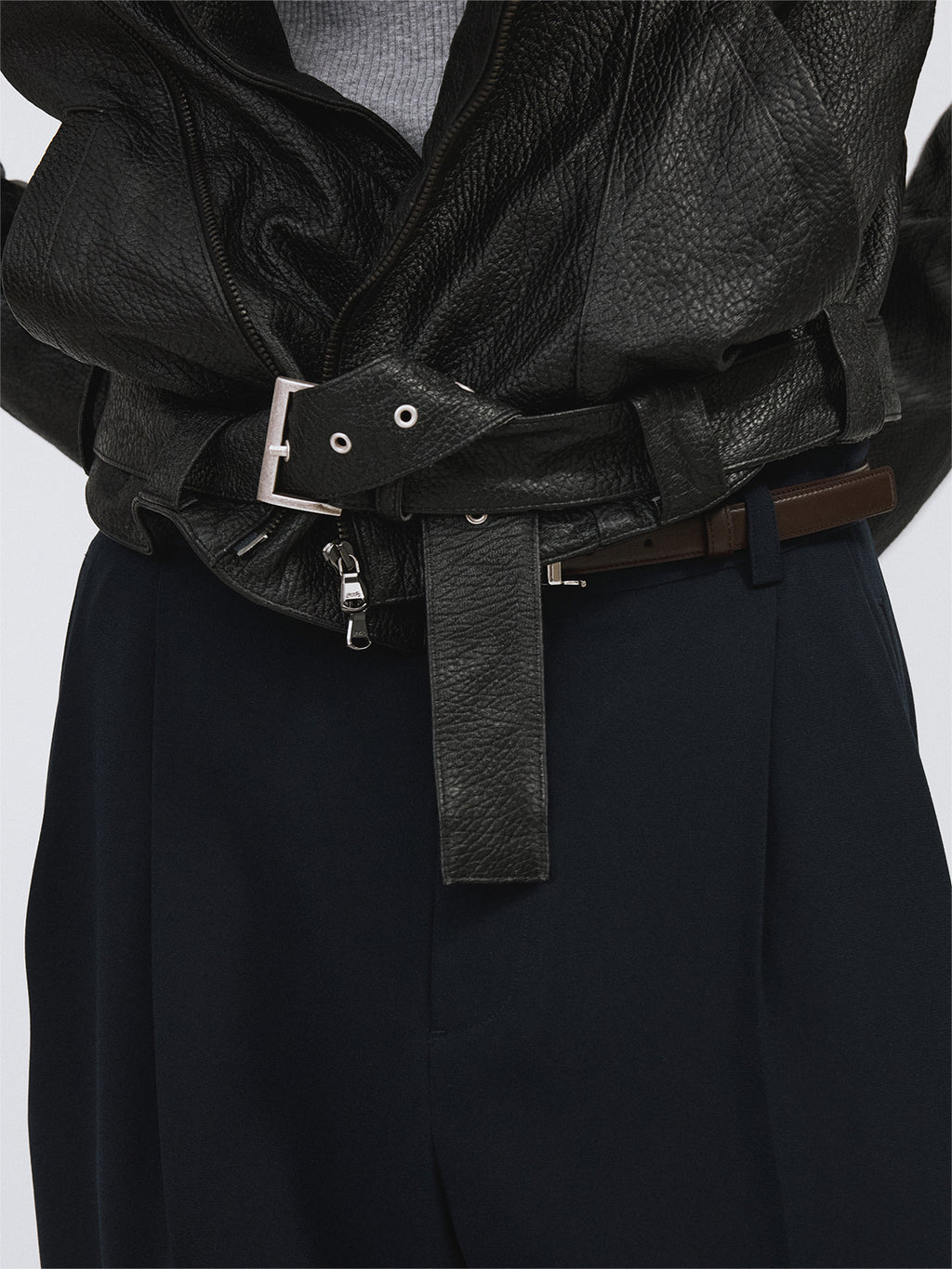 Recto - Vintage Effect Biker Jacket (Black) product image 4 | TRAB K-Fashion Australia