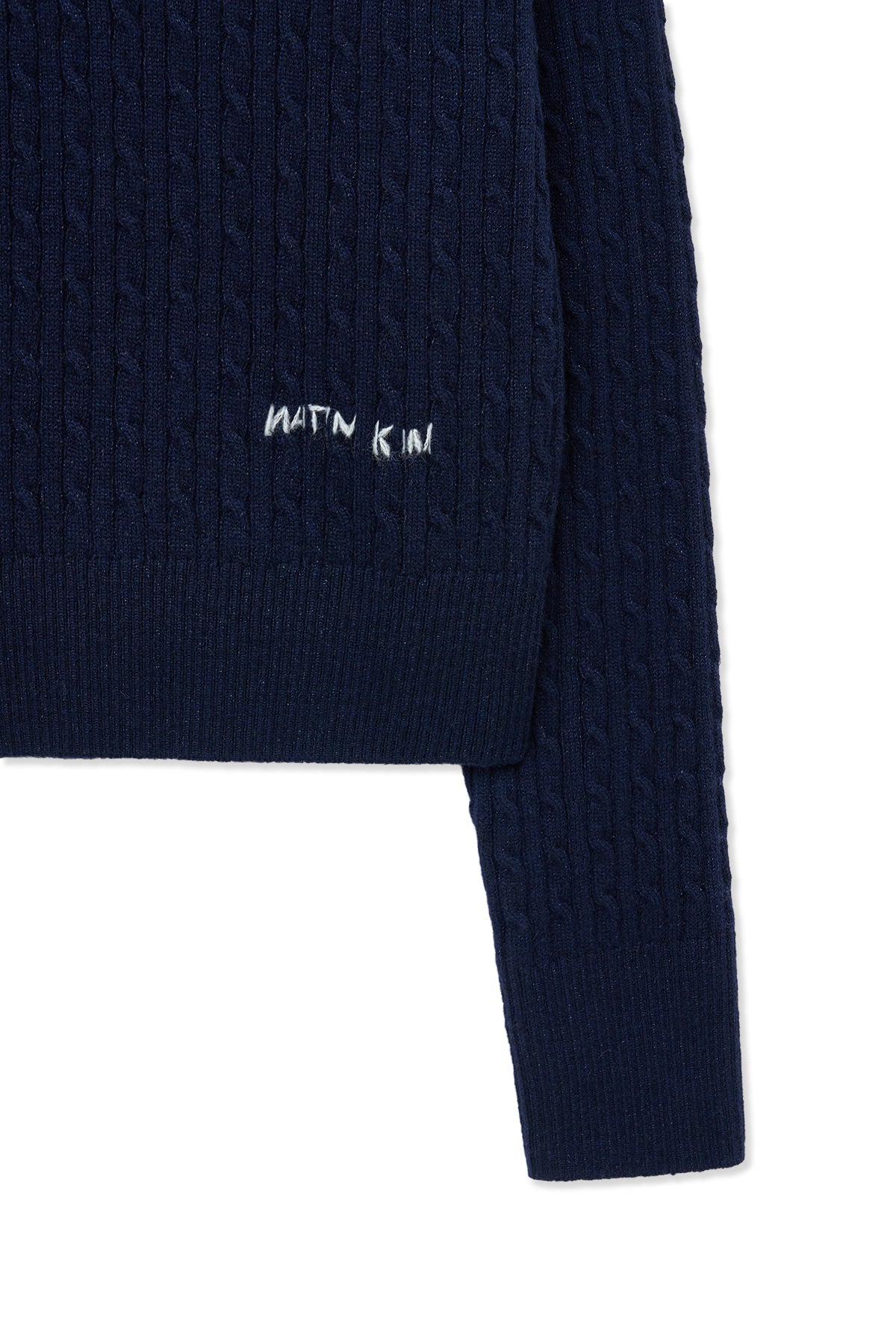 Matin Kim - Shiny Cable Pullover (Navy) product image 4 | TRAB K-Fashion Australia