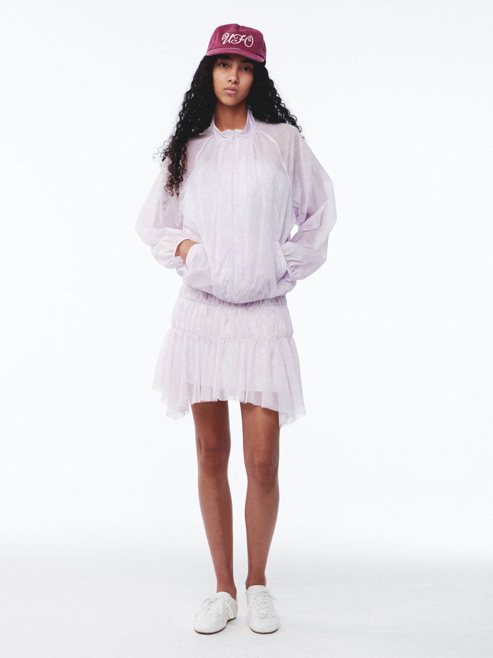 Kijun - Flower Sheer Windbreaker (Print Pink) product image 2 | TRAB K-Fashion Australia