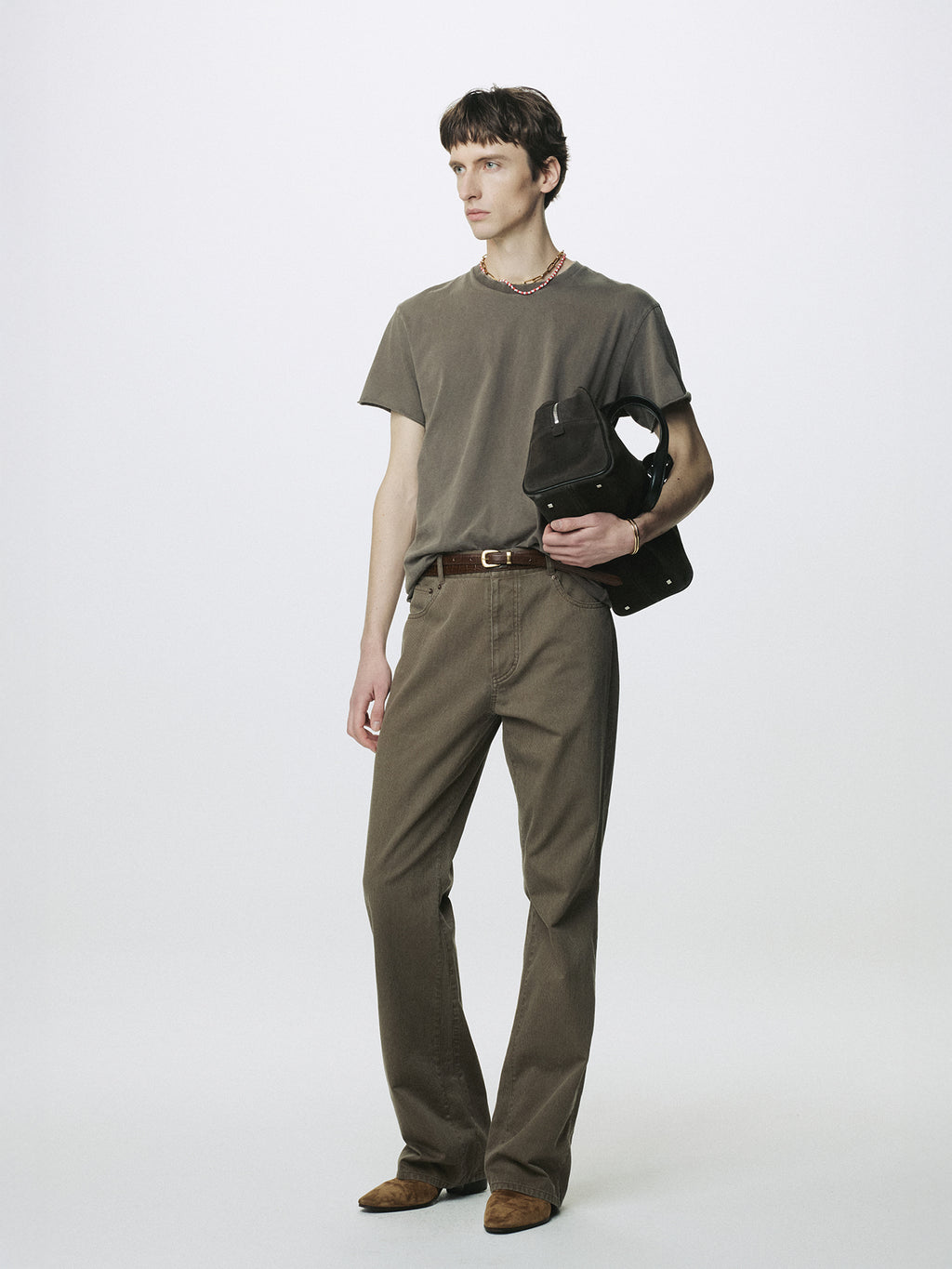 Tonywack - Garment Dyed Raw Edge T-Shirt (Faded Brown) product image 3 | TRAB K-Fashion Australia