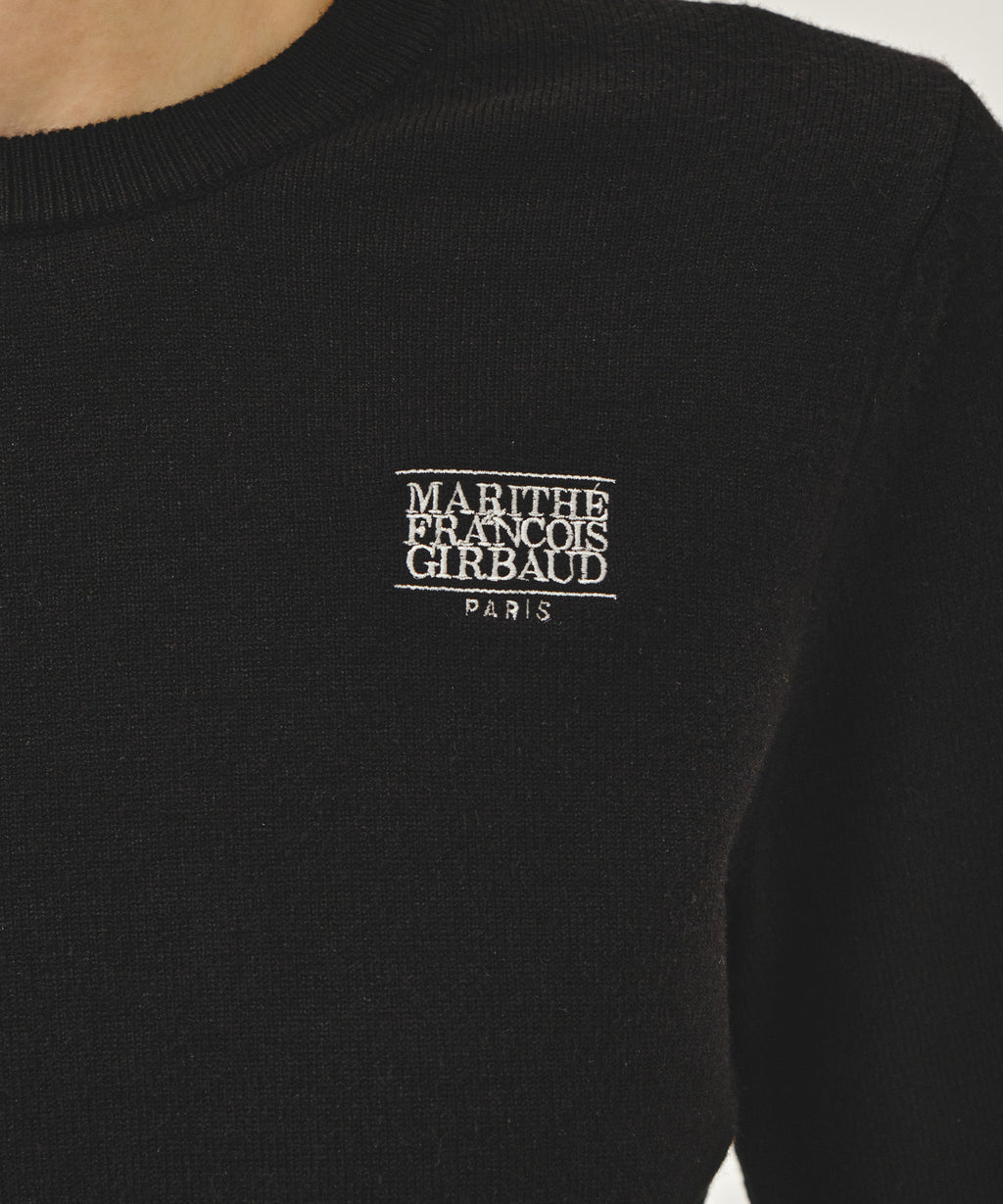 Marithe & Francois Girbaud - Small Classic Logo Crop Knit Pullover (Black) product image 4 | TRAB K-Fashion Australia