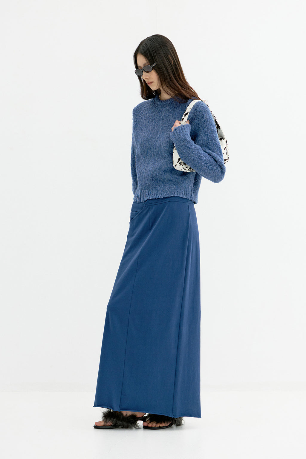 Coor - Brushed Cropped Knit (Melange Blue) product image 3 | TRAB K-Fashion Australia