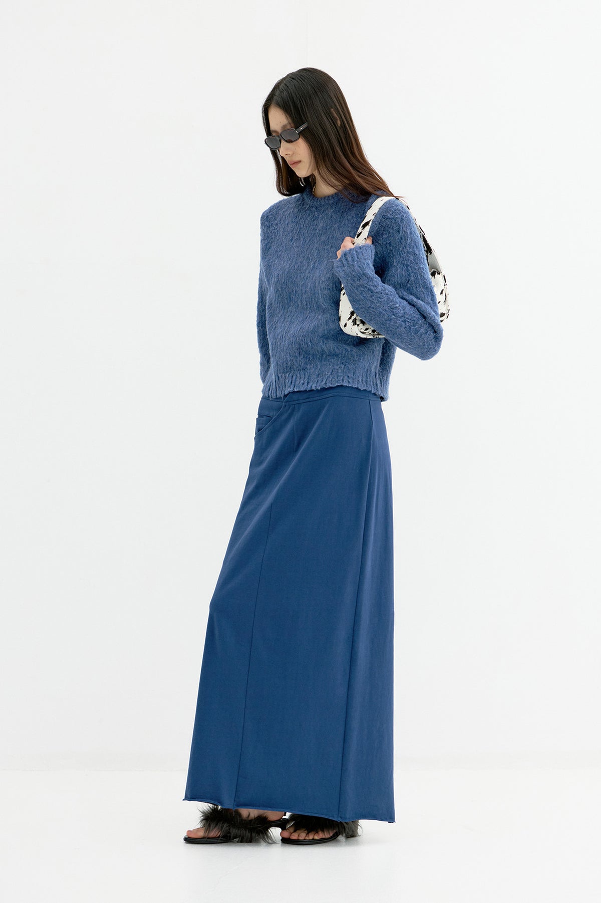 Coor - Brushed Cropped Knit (Melange Blue) product image 3 | TRAB K-Fashion Australia