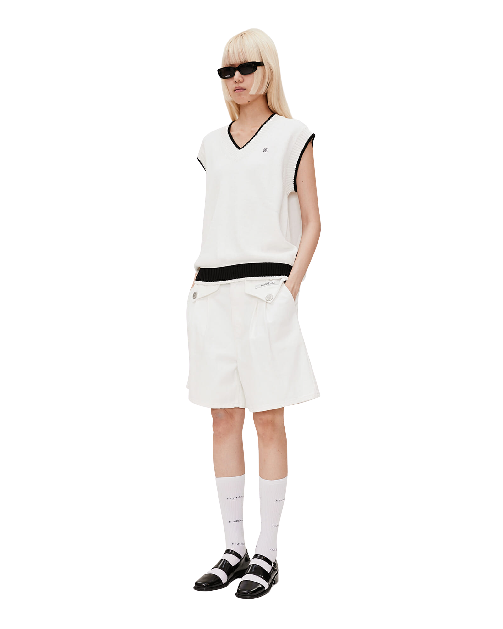 Kimhe Kim - Two Pockets Denim Shorts (White) product image 2 | TRAB K-Fashion Australia