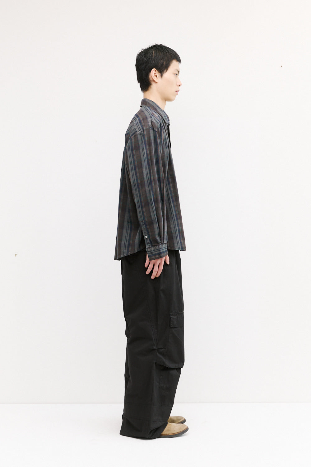 Hatchingroom - Classic Shirt Multi Stripe Dyed (Charcoal) product image 5 | TRAB K-Fashion Australia