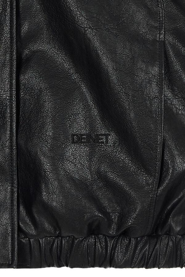 Deinet - Faux-Leather Bomber Banded Jumper (Black) product image 18 | TRAB K-Fashion Australia
