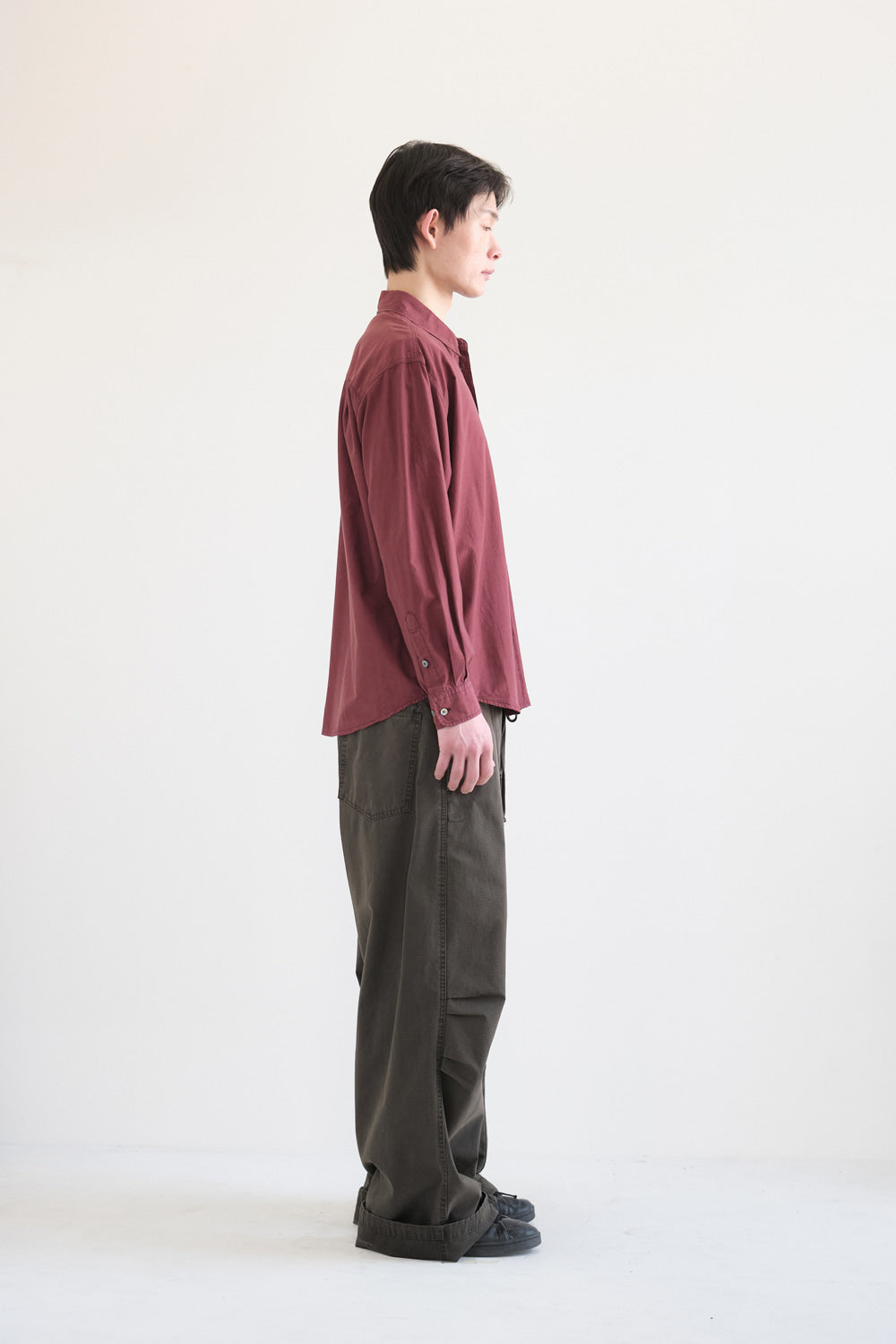 Hatchingroom - Shadow Stripe Shirt (Dark Red) product image 5 | TRAB K-Fashion Australia
