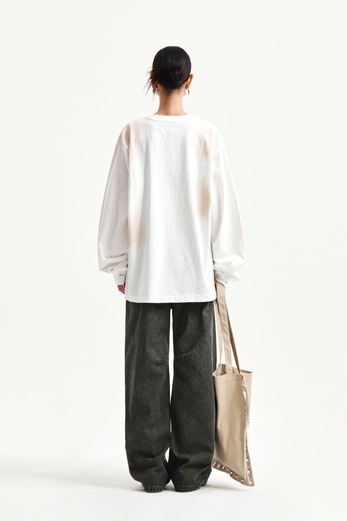 Matin Kim - Vintage Washed Logo Top (Ivory) product image 7 | TRAB K-Fashion Australia