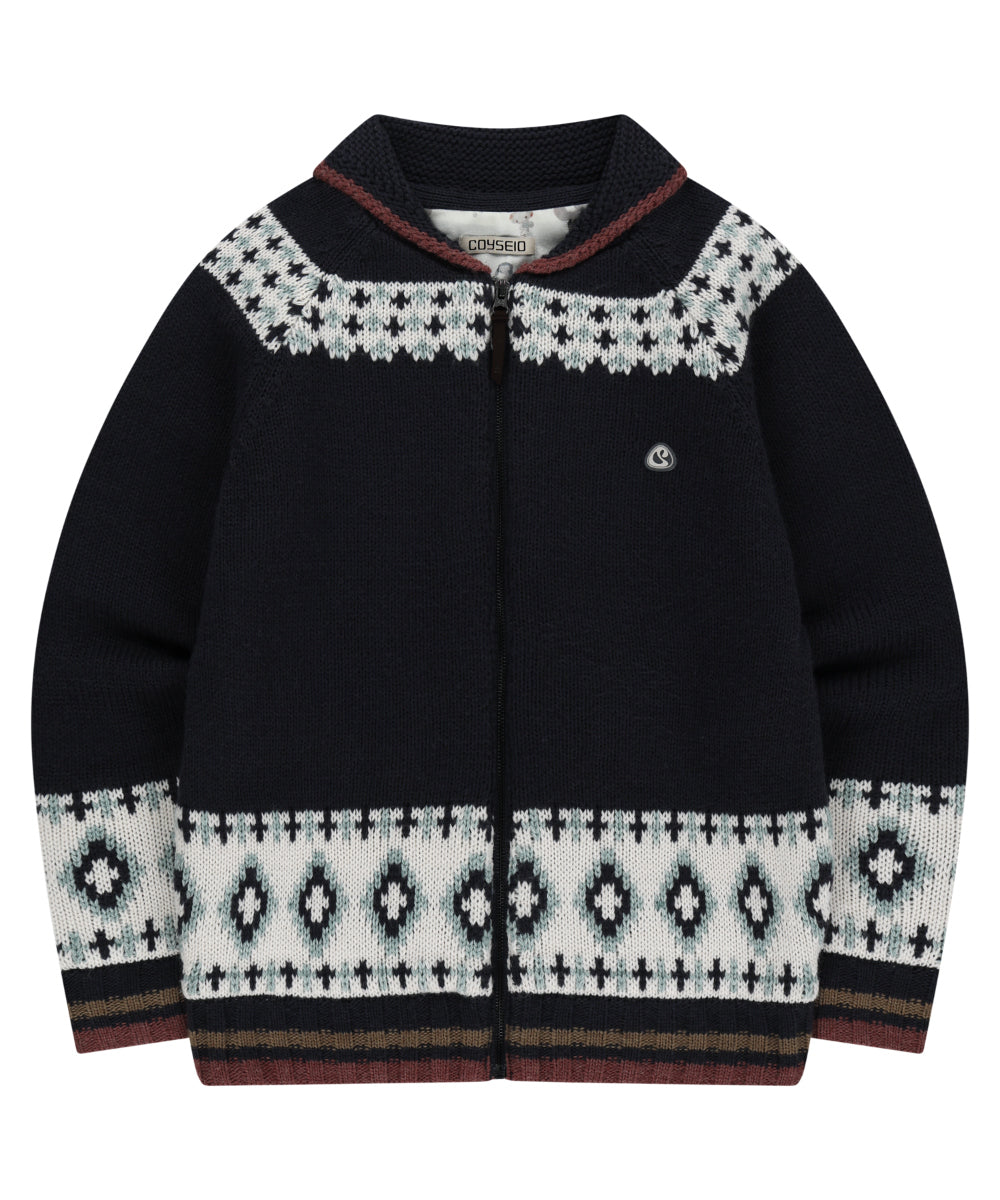 Coyseio - Mossy Cowichan Knit Jacket (Navy) product image 13 | TRAB K-Fashion Australia