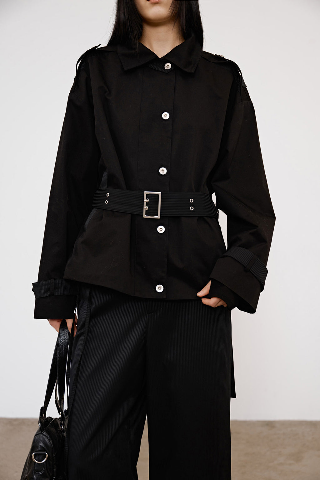 Deinet - Buckle Point Trench Jacket (Black) product image 9 | TRAB K-Fashion Australia