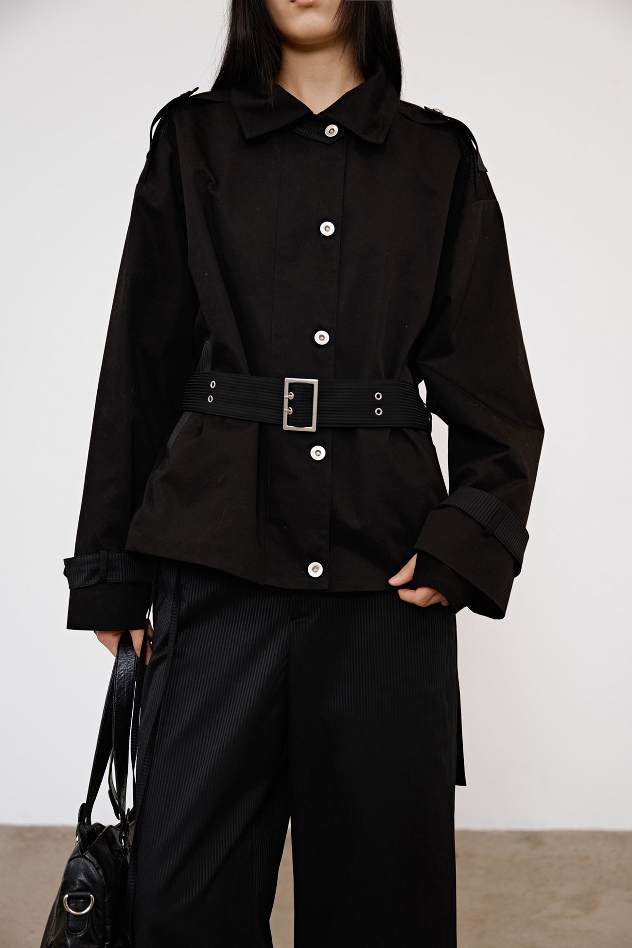 Deinet - Buckle Point Trench Jacket (Black) product image 9 | TRAB K-Fashion Australia