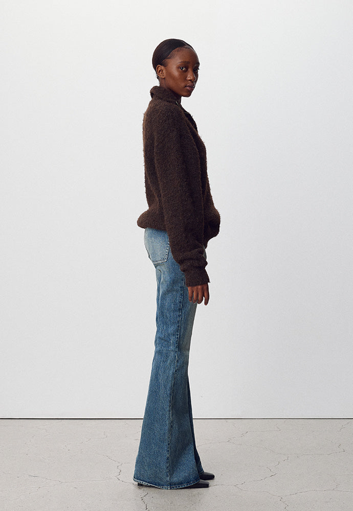 Tonywack - Wool Blend Boucle Zip Sweater (Brown) product image 3 | TRAB K-Fashion Australia