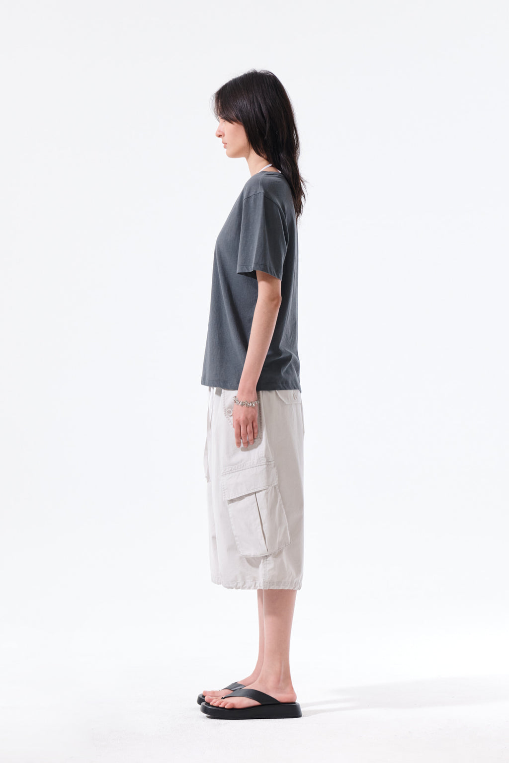 Matin Kim - Label Point U Neck Top (Charcoal) product image 7 | TRAB K-Fashion Australia