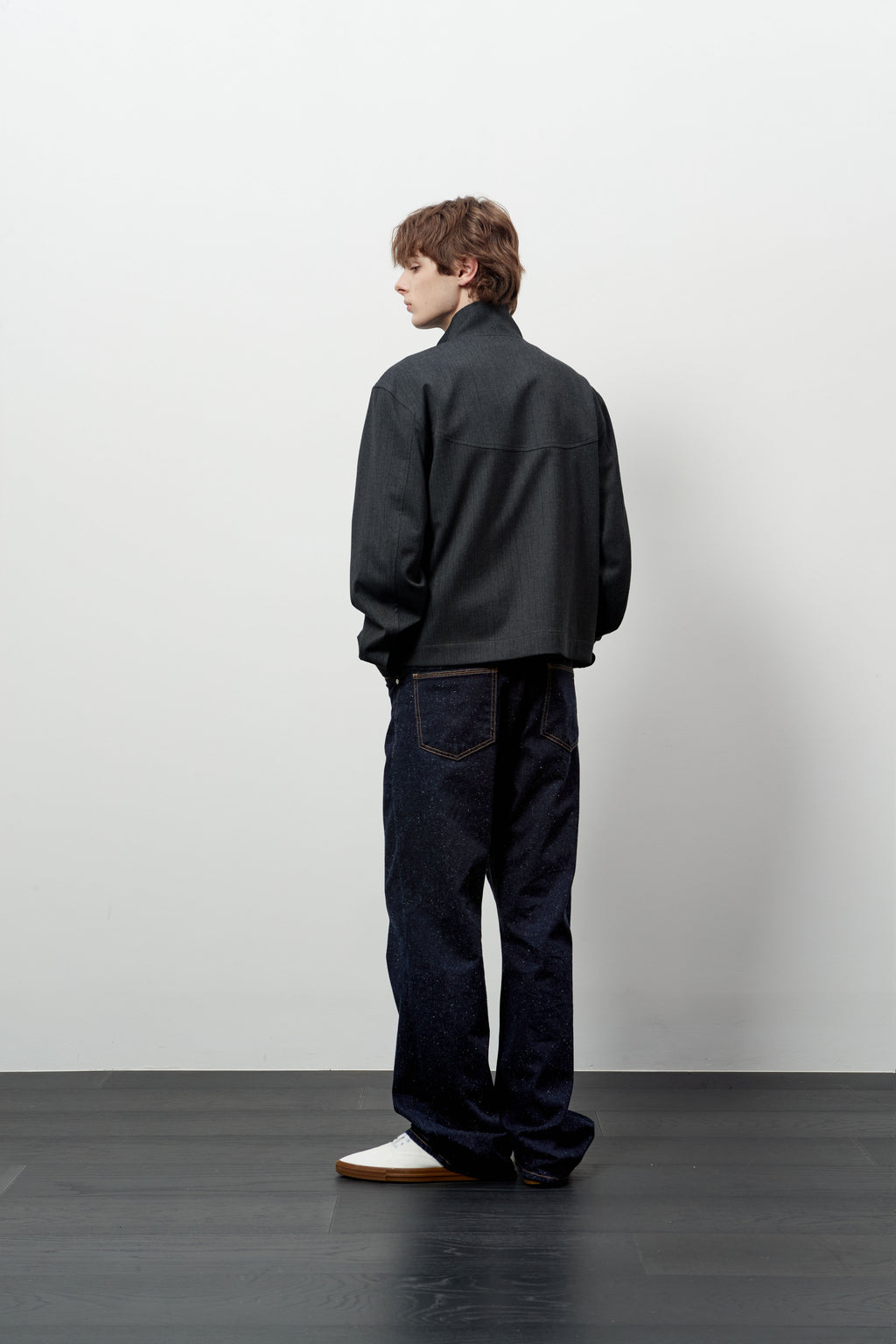 Stu - High Neck Crop Stripe Jacket (Grey) product image 10 | TRAB K-Fashion Australia