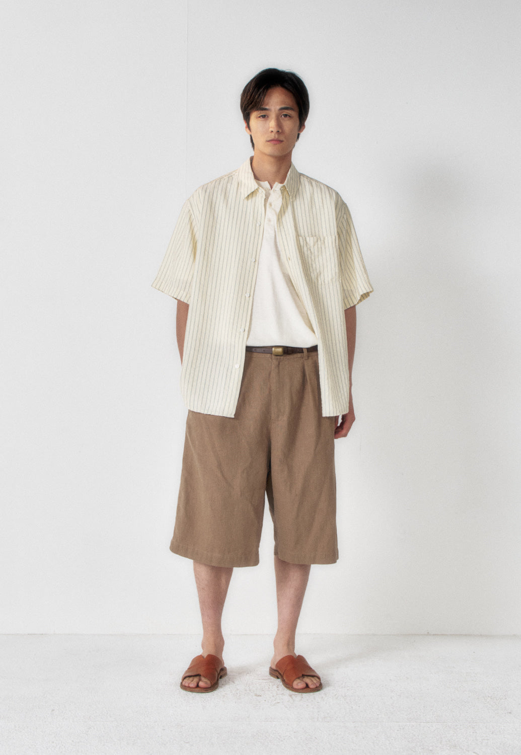 Art if acts - Wrinkle Rayon Half Shirt (Cream/Liberty Blue) product image 2 | TRAB K-Fashion Australia