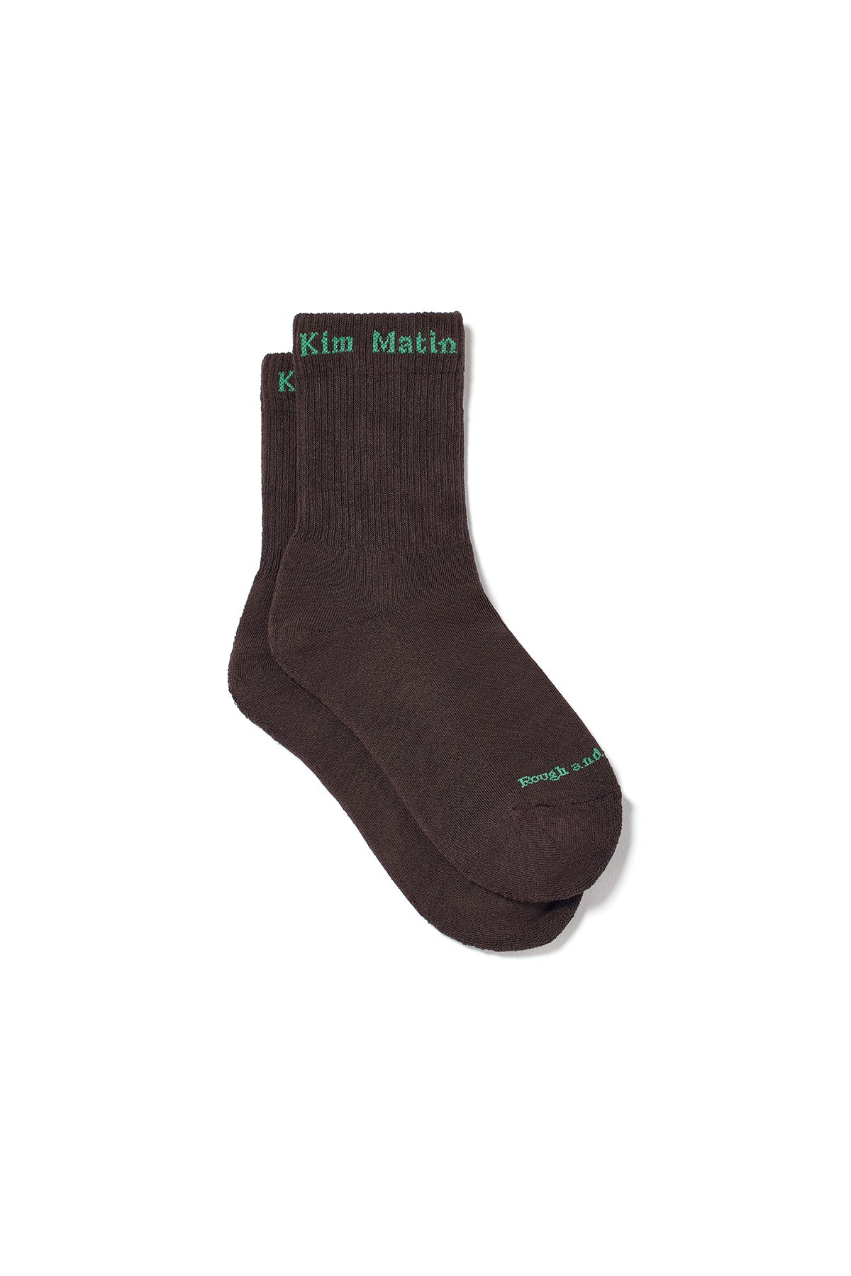Matin Kim - Matin Small Logo Crew Socks (Brown) product image 4 | TRAB K-Fashion Australia