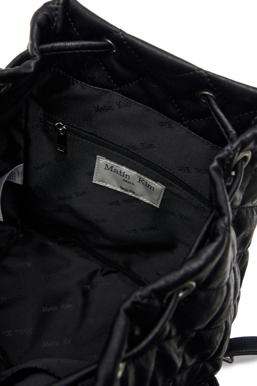 Matin Kim - Double Pocket Quilting Backpack (Black) product image 4 | TRAB K-Fashion Australia