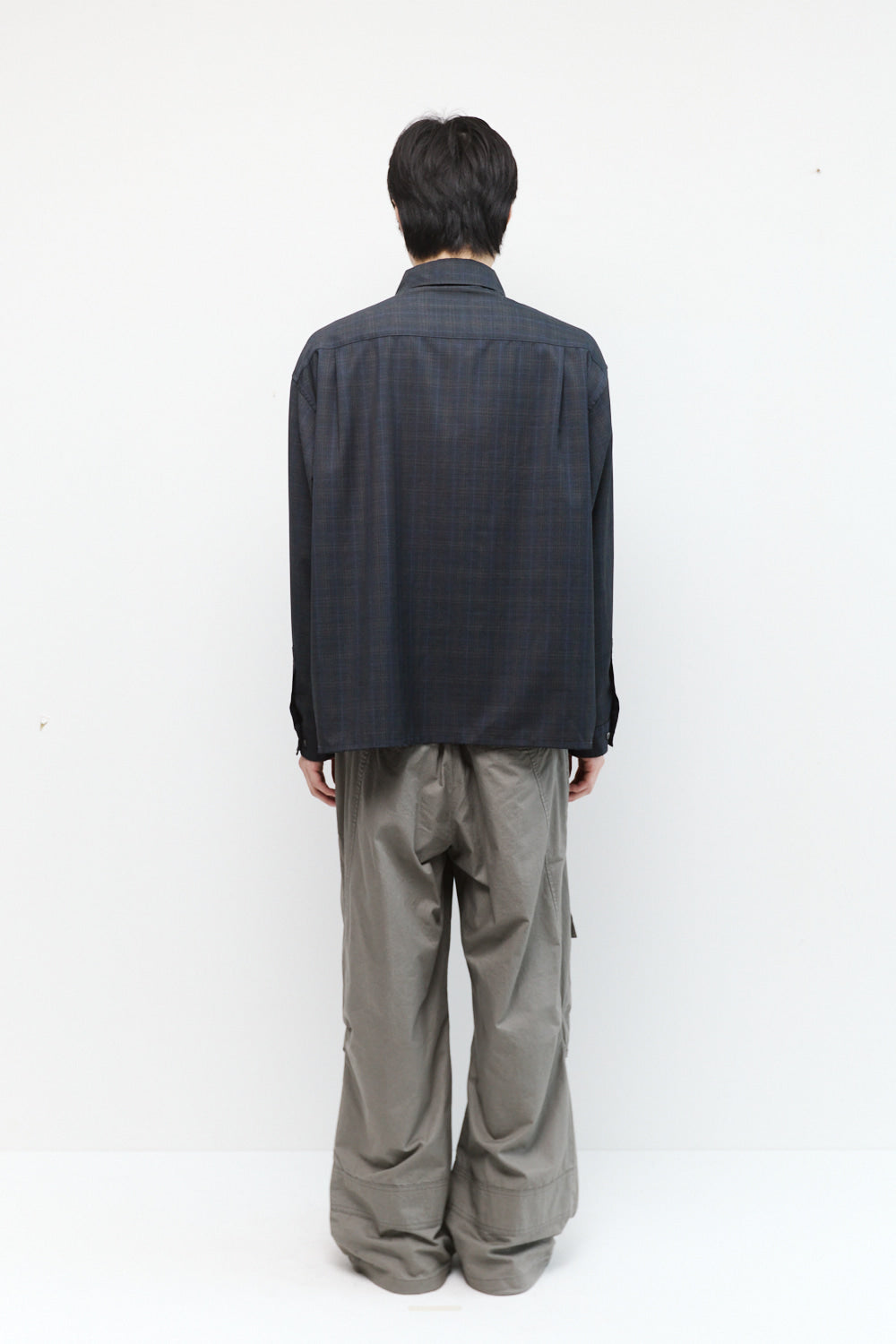 Hatchingroom - Crop Shirt Wool Check (Grey) product image 5 | TRAB K-Fashion Australia