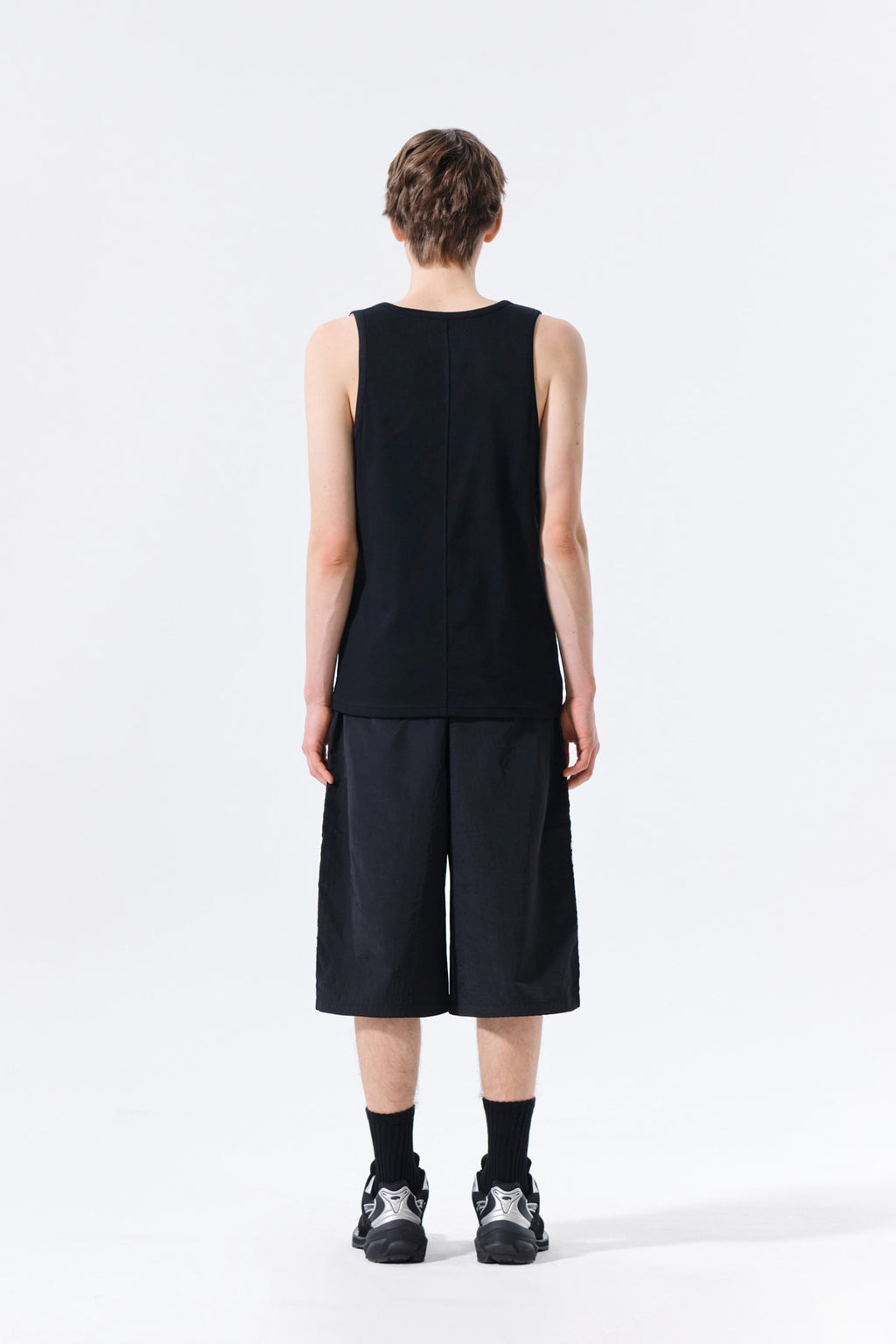 Matin Kim - Side Logo Bermuda Track Pants (Black) product image 13 | TRAB K-Fashion Australia