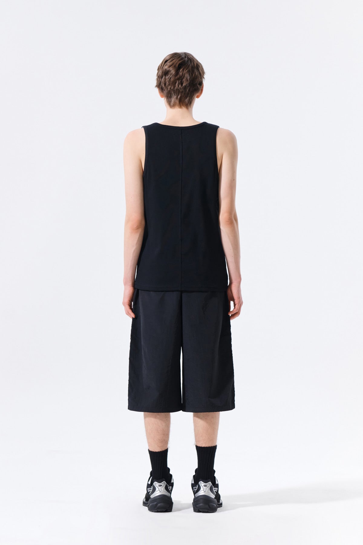 Matin Kim - Side Logo Bermuda Track Pants (Black) product image 13 | TRAB K-Fashion Australia