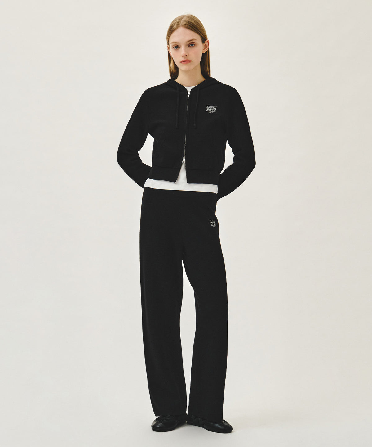 Marithe & Francois Girbaud - Classic Logo Knit Pants (Black) product image 3 | TRAB K-Fashion Australia