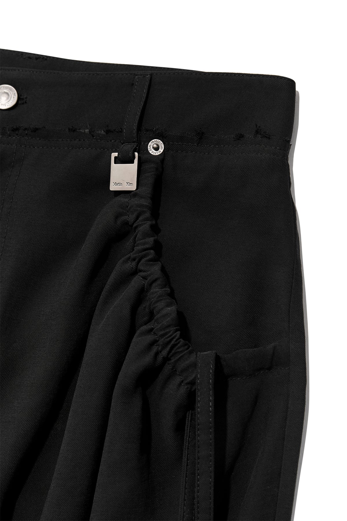 Matin Kim - String Pocket Wide Cargo Pants (Black) product image 4 | TRAB K-Fashion Australia