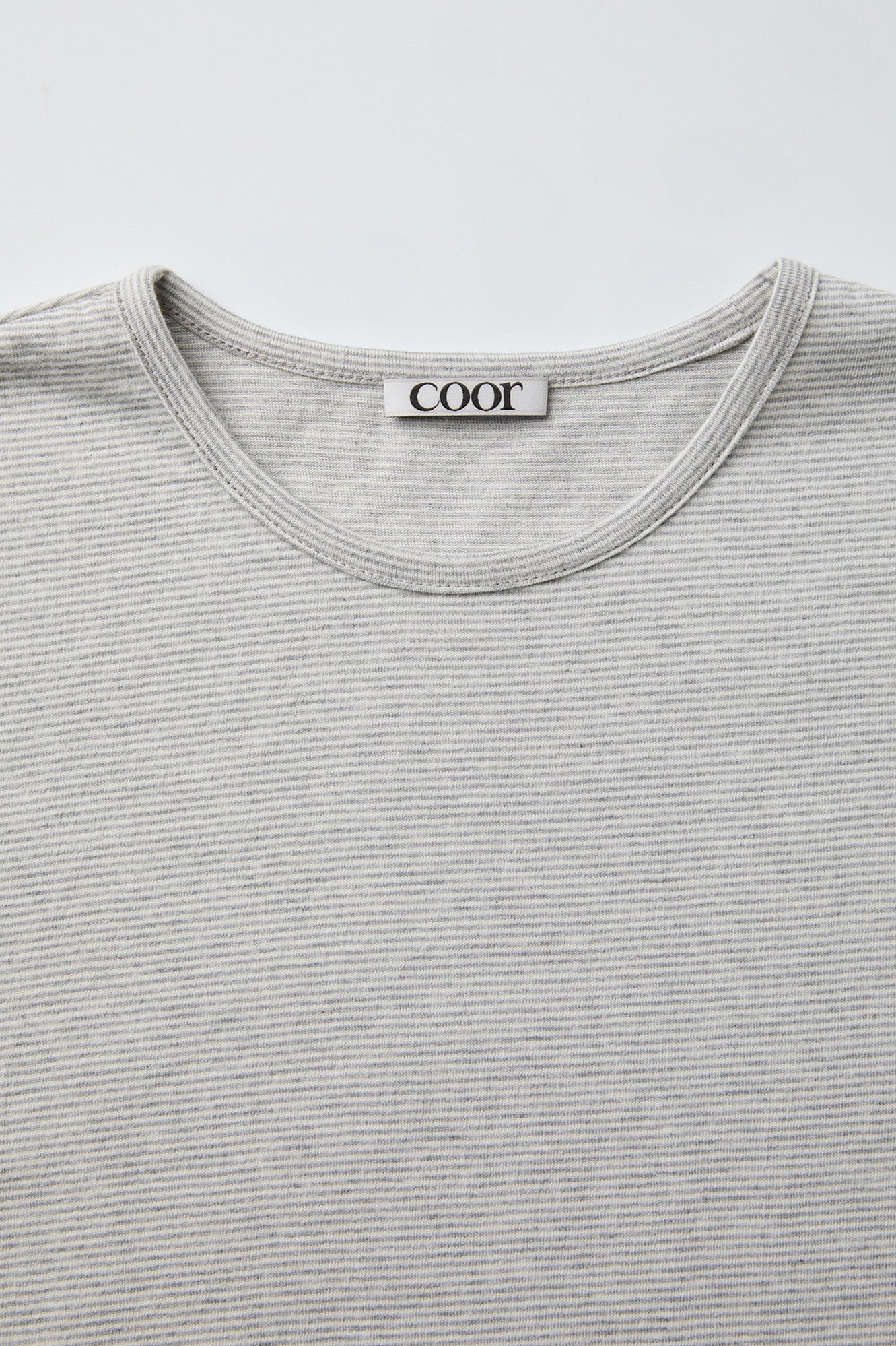 Coor - Stripe Crop T-Shirt (Melange Gray) product image 5 | TRAB K-Fashion Australia