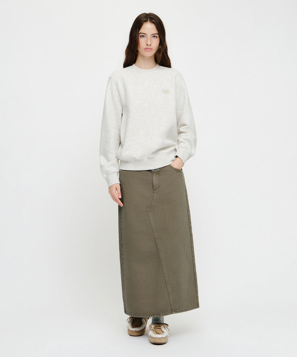Marithe & Francois Girbaud - Small Classic Logo Oversized Sweatshirt (brushed) (Oatmeal) product image 4 | TRAB K-Fashion Australia