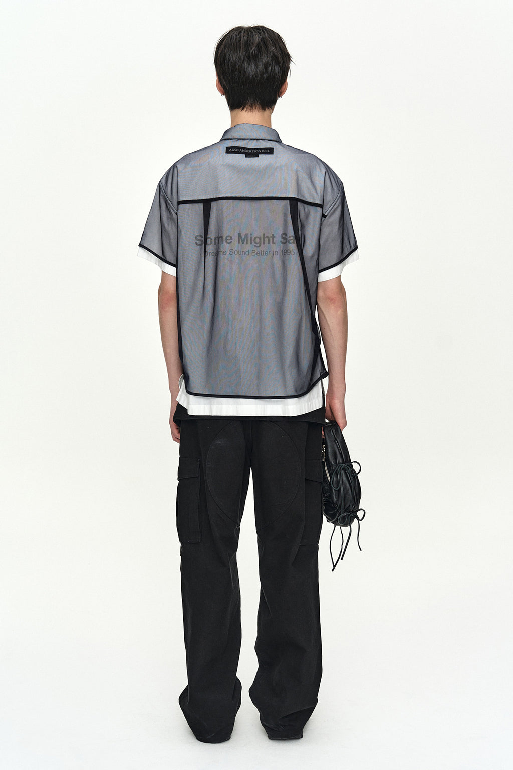 Andersson Bell - White Sheer Layered Shirt (White/Navy) product image 3 | TRAB K-Fashion Australia