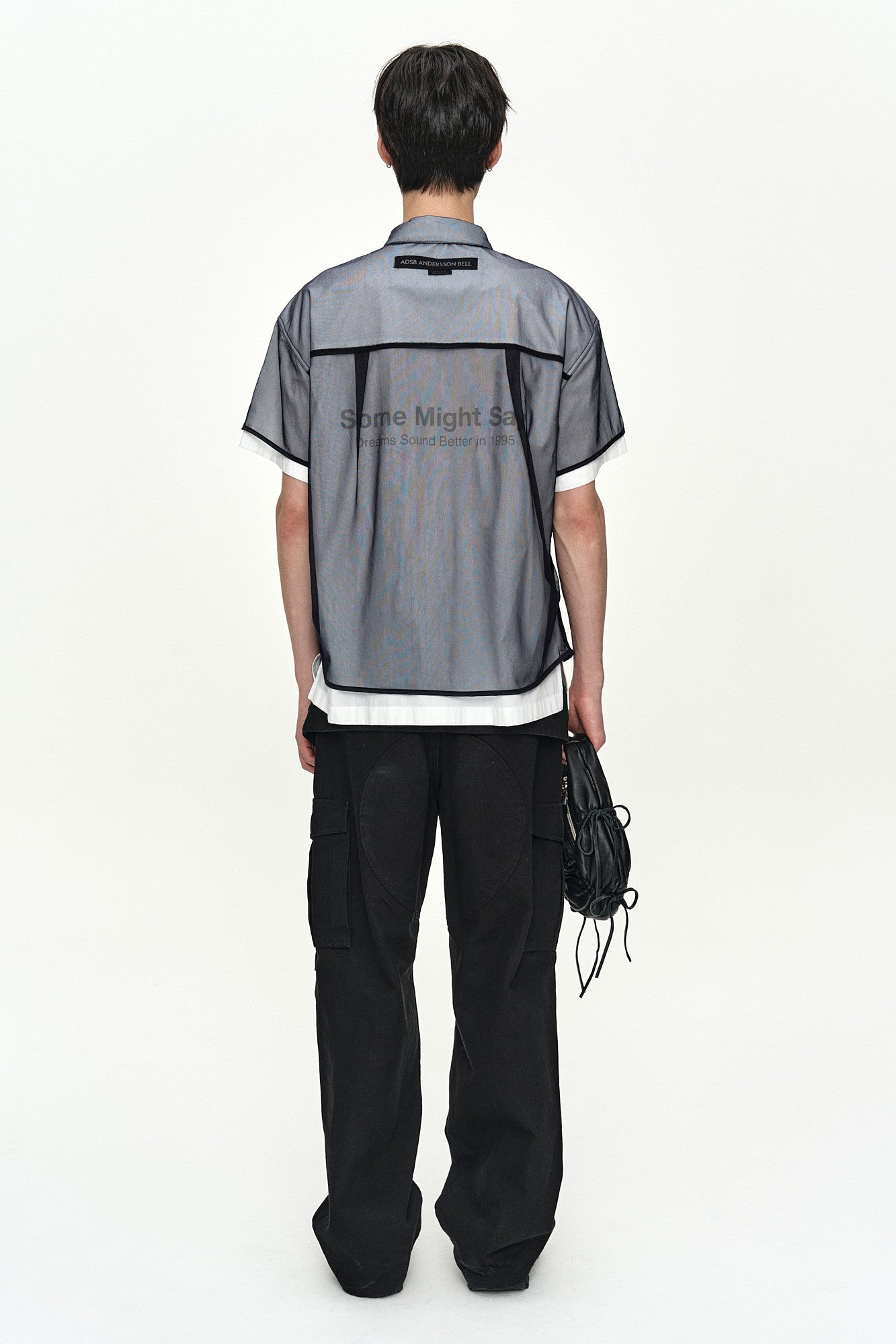 Andersson Bell - White Sheer Layered Shirt (White/Navy) product image 3 | TRAB K-Fashion Australia