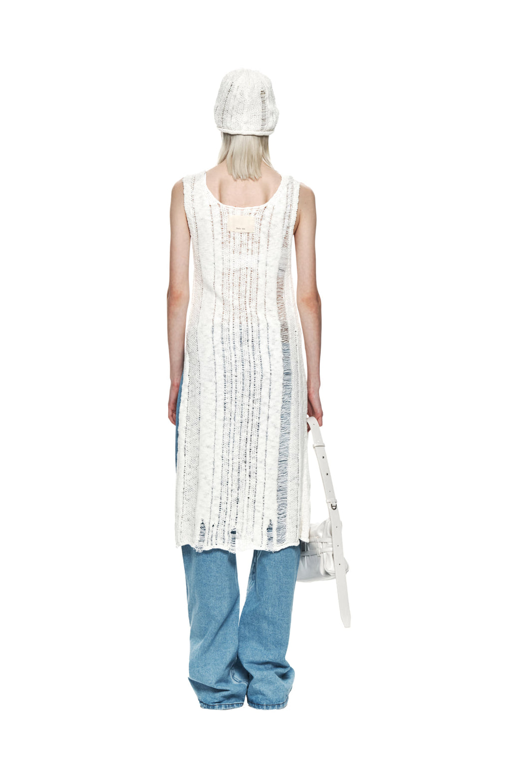 Matin Kim - Stripe Chunky Knit Dress (Ivory) product image 7 | TRAB K-Fashion Australia