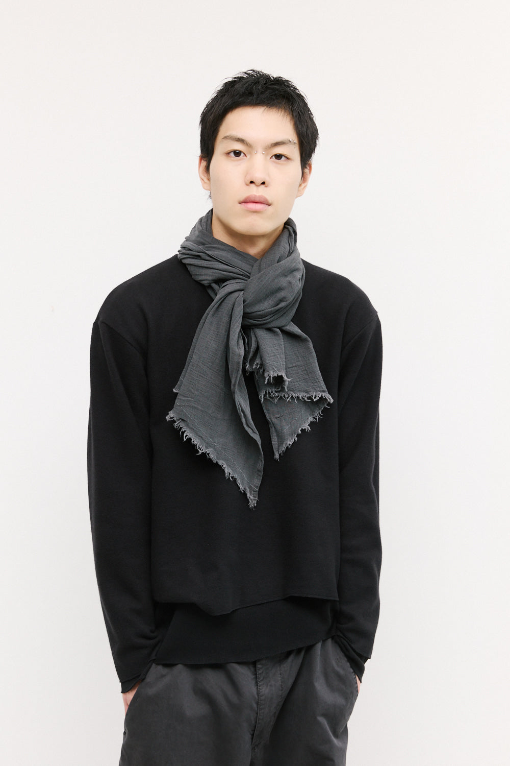 Hatchingroom - Crinkle Gauze Scarf (Dyed Grey) product image 9 | TRAB K-Fashion Australia