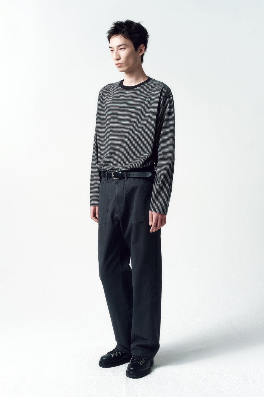 Insilence - HBT Baker Pants (Charcoal) product image 3 | TRAB K-Fashion Australia