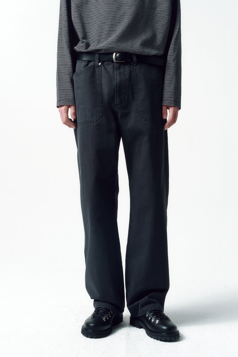 Insilence - HBT Baker Pants (Charcoal) product image 2 | TRAB K-Fashion Australia