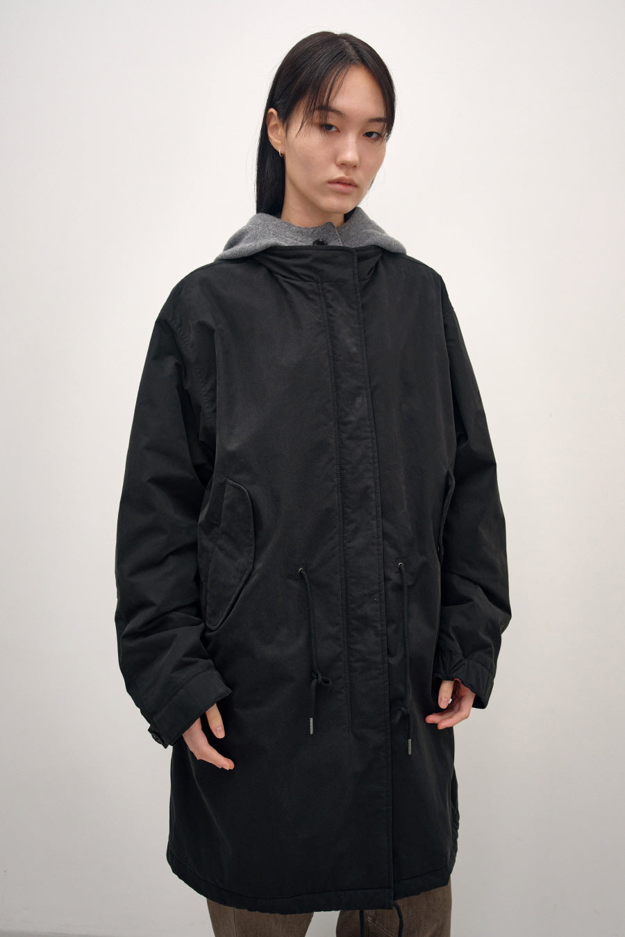 Insilence - M65 Padded Hood Parka (Washed Black) product image 3 | TRAB K-Fashion Australia