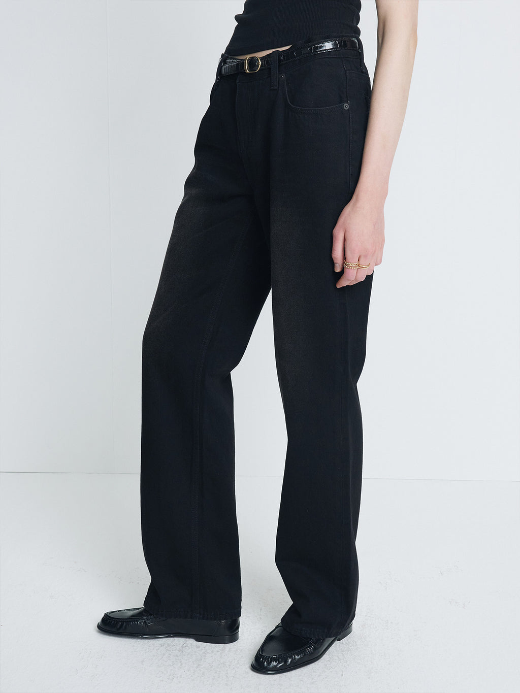 Tonywack - Low-Rised Straight Classic Denim Pants (Faded Black) product image 8 | TRAB K-Fashion Australia