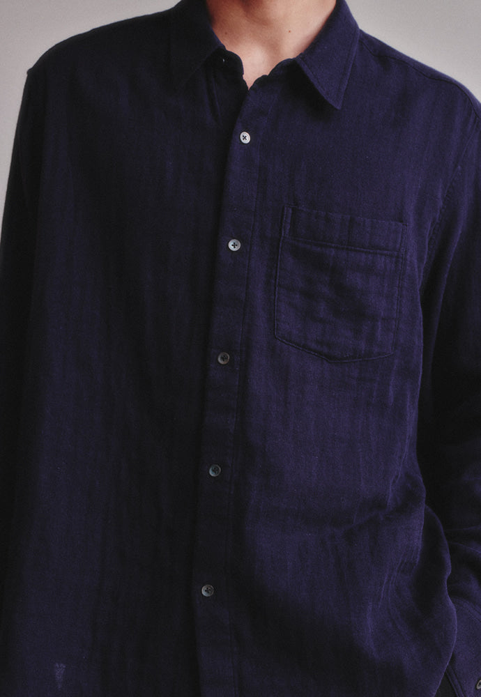 Art if acts - Washed Gauze Shirt (Navy) product image 2 | TRAB K-Fashion Australia