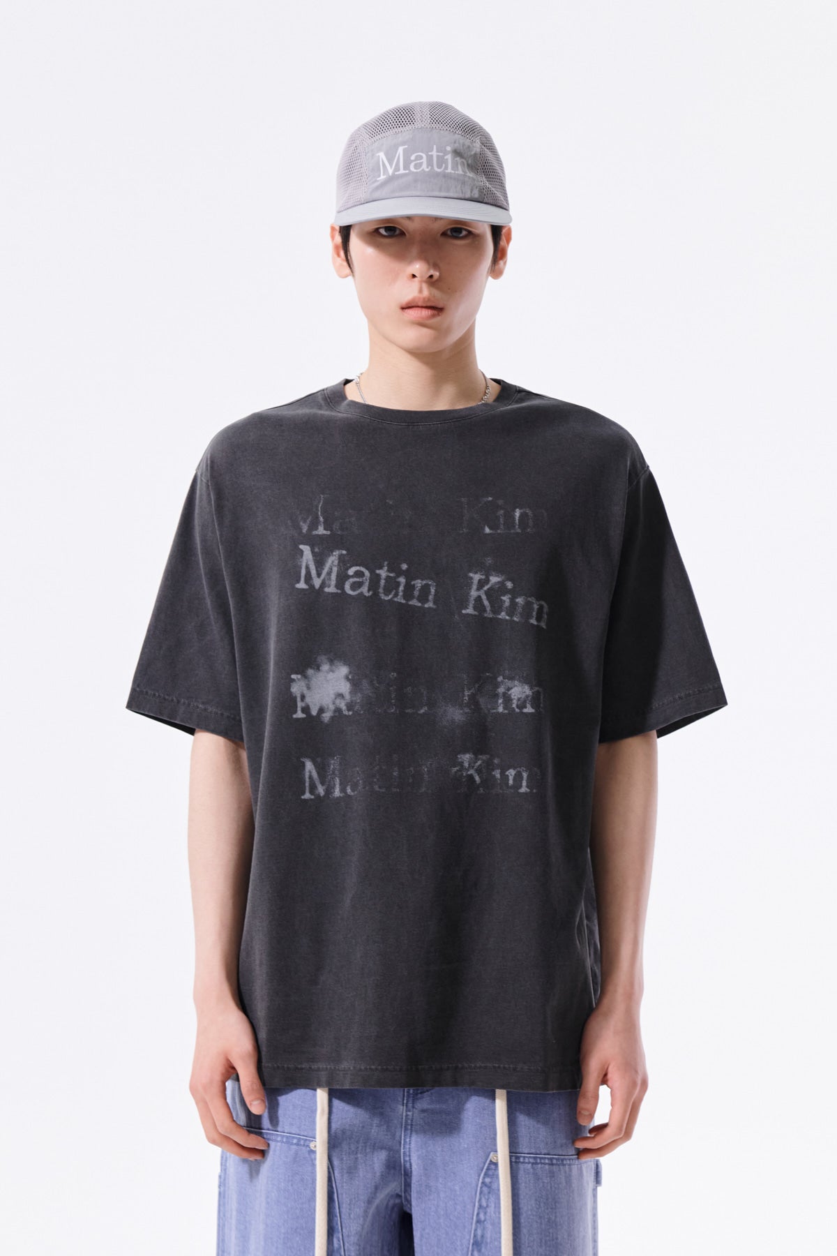 Matin Kim - [Pre-Order – Ships June 22] Pigment Graffiti Logo Top (Charcoal) product image 10 | TRAB K-Fashion Australia