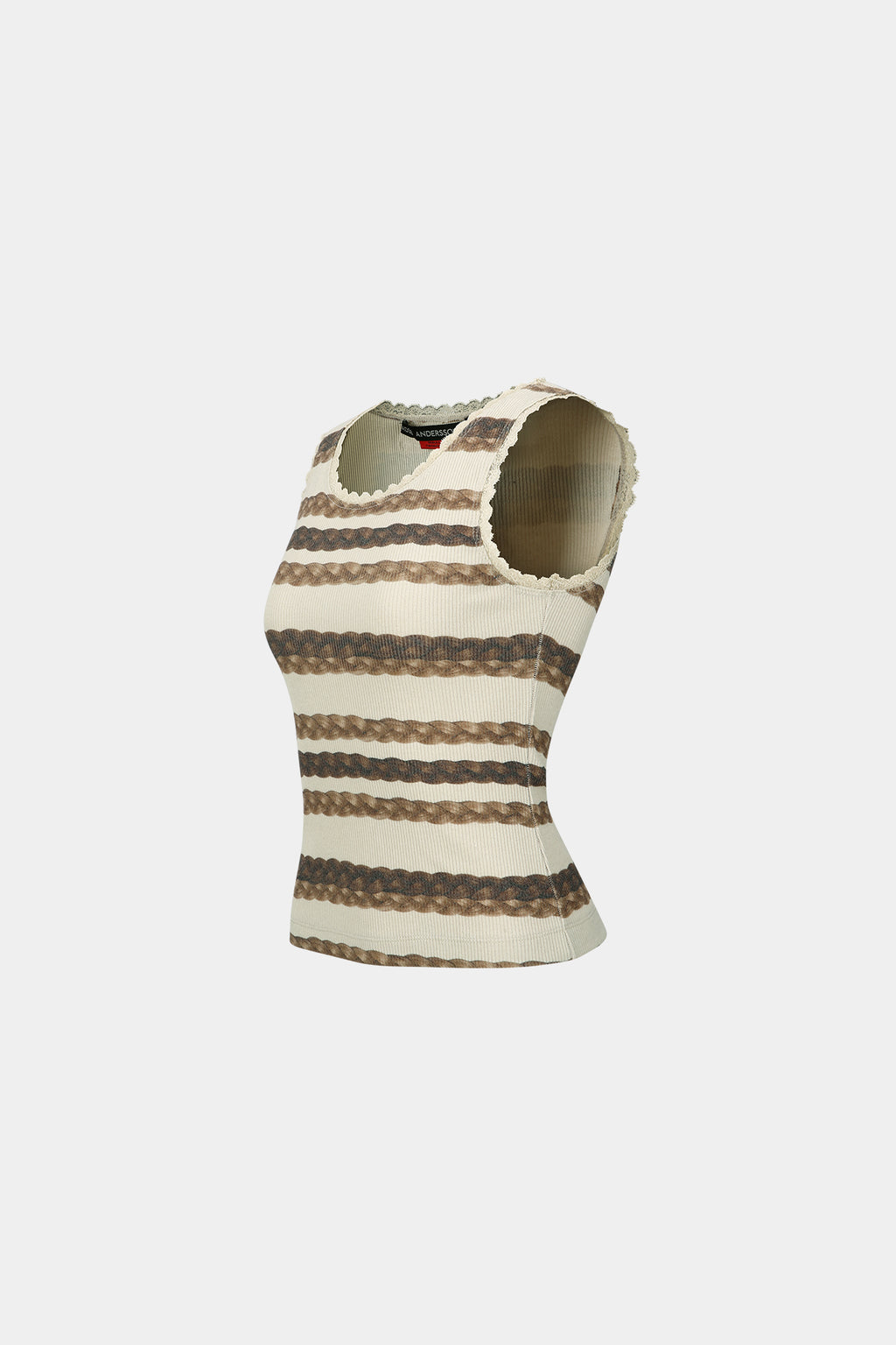 Andersson Bell - Hair Braid Stripe Tank Top (Beige) product image 11 | TRAB K-Fashion Australia
