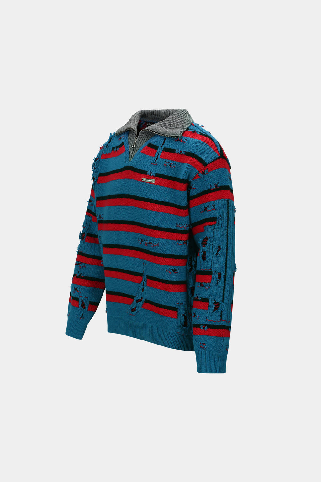 Andersson Bell - Stripe Jacquard Half Zip-Up Sweater (Blue/Red) product image 8 | TRAB K-Fashion Australia