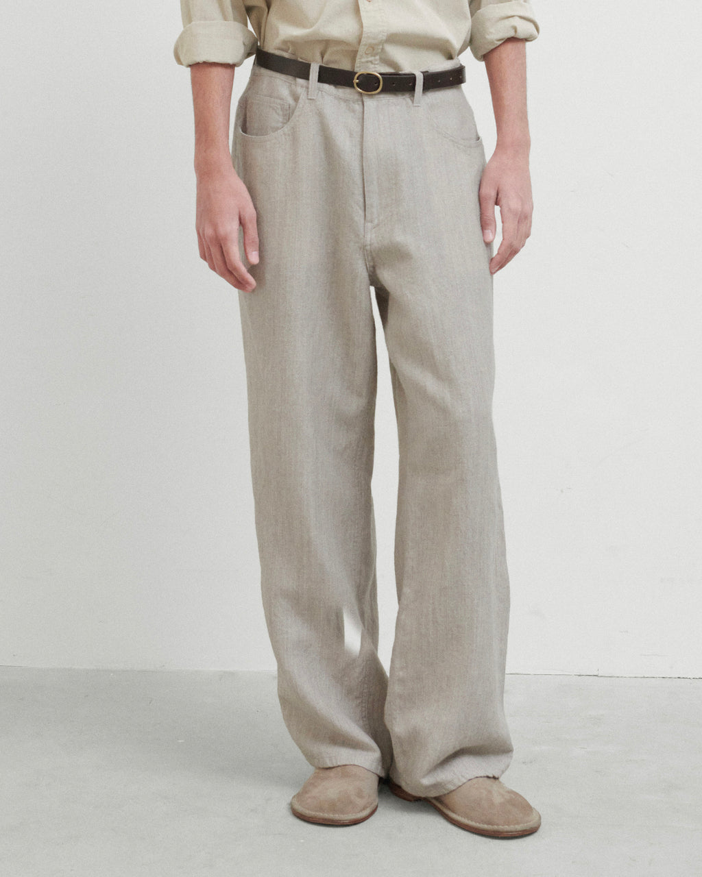 Brownyard - Boiled Wool Twill Pants (Stone) product image 5 | TRAB K-Fashion Australia