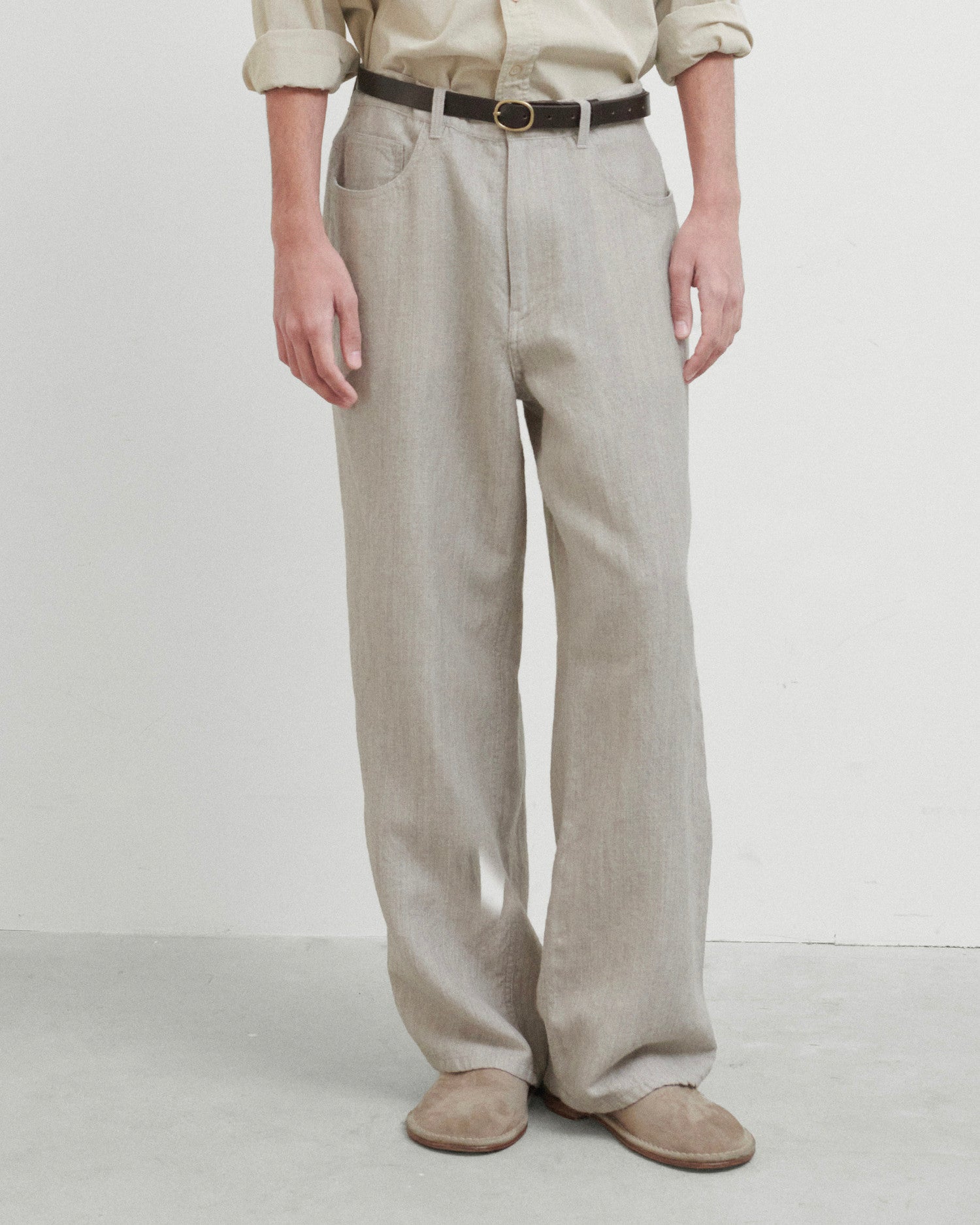Brownyard - Boiled Wool Twill Pants (Stone) product image 5 | TRAB K-Fashion Australia