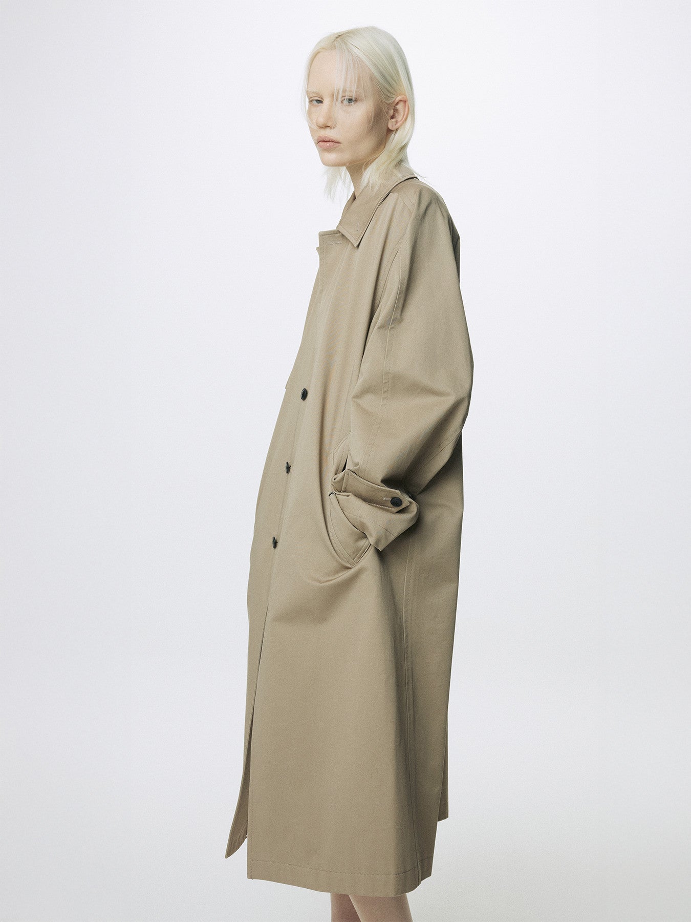 Tonywack - Cotton Drill Single-Breasted Overcoat (Beige) product image 8 | TRAB K-Fashion Australia