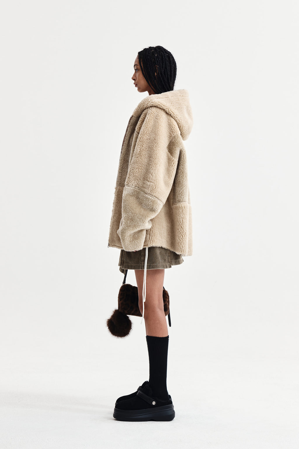 Matin Kim - Reversible Hoody Mustang (Beige) product image 6 | TRAB K-Fashion Australia