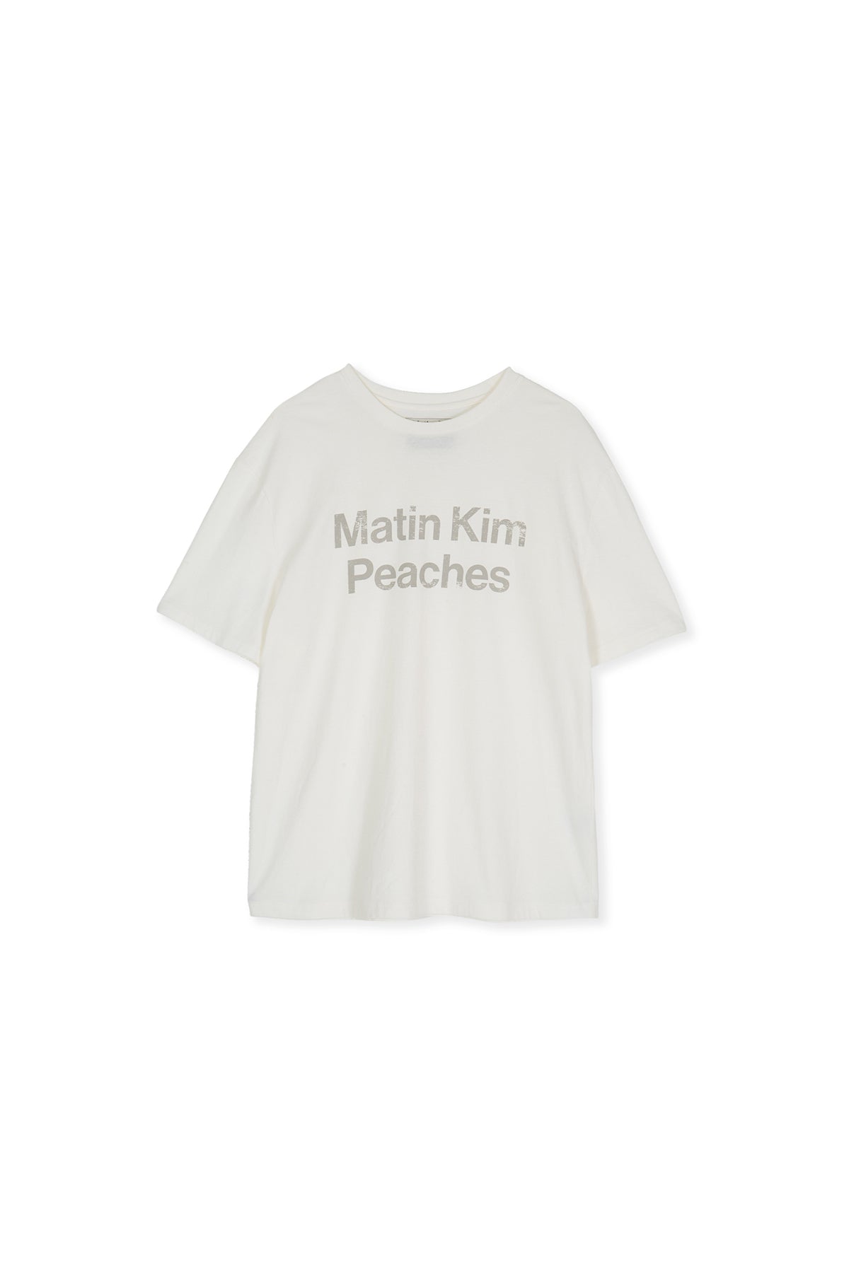 Matin Kim - Peaches Logo Graphic Top (White) product image 2 | TRAB K-Fashion Australia